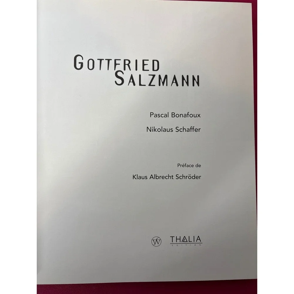 Gottfried Salzmann Art Book Pascal Bonafoux 2006 Hardcover Coffee Table‎ Book